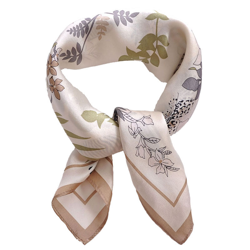 Fashion small floral print silk scarf