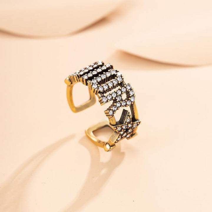 Letter Star Diamond Open Ring