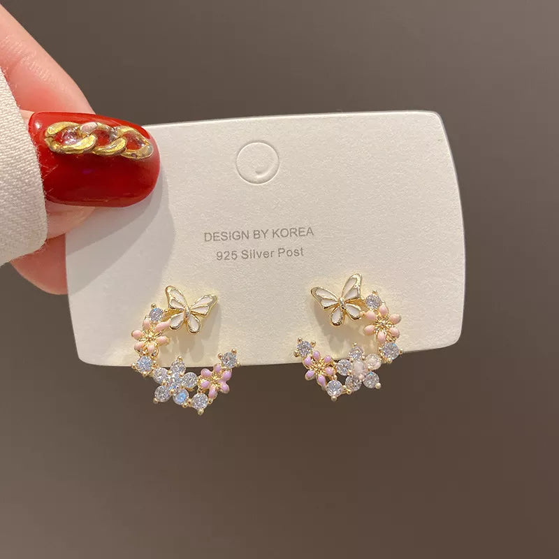 FLOWER BUTTERFLY EARRINGS