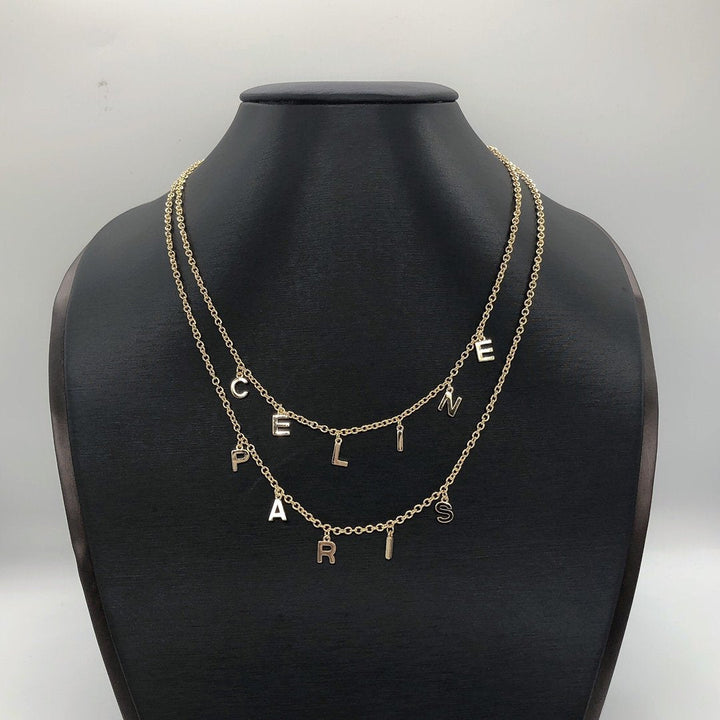 Fashion Letter Double Chain Necklace