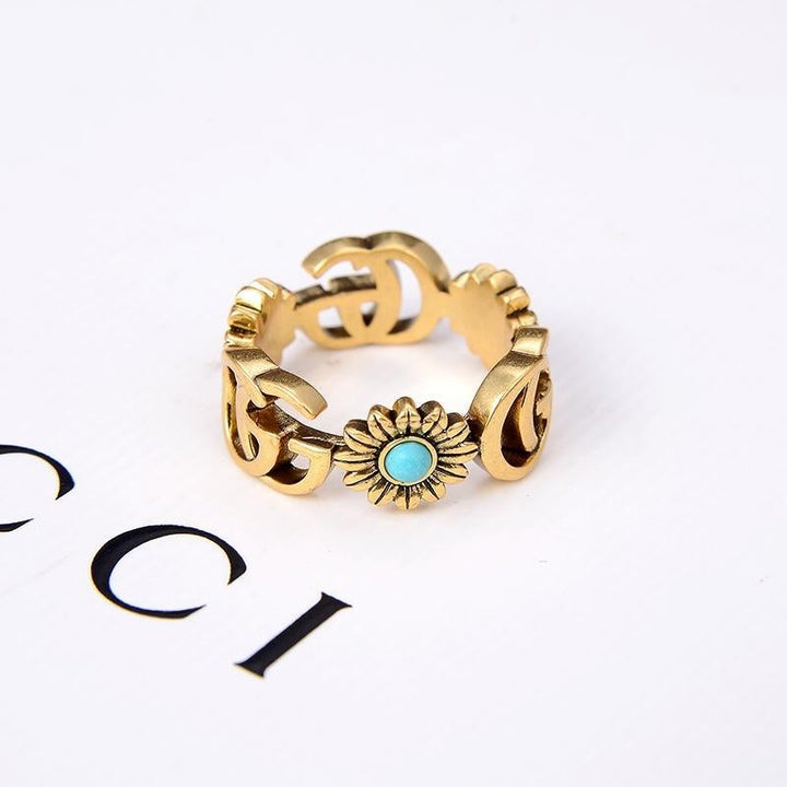 Vintage Bronze Flower Ring