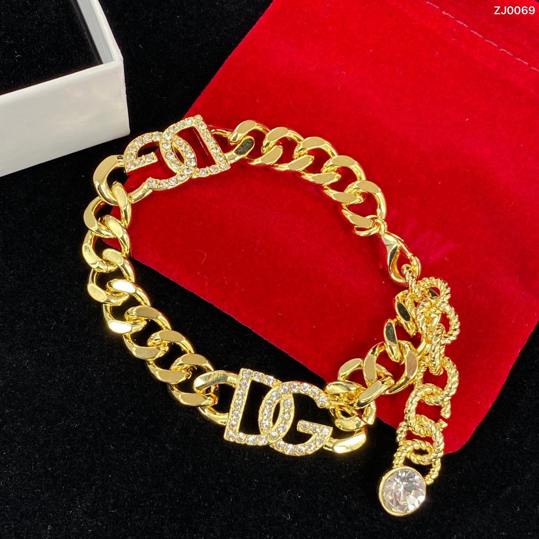 Fashion Rhinestone Letter Bracelet