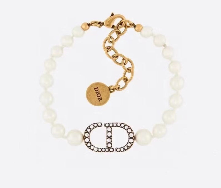 Classic CD Pearl Rhinestone Bracelet