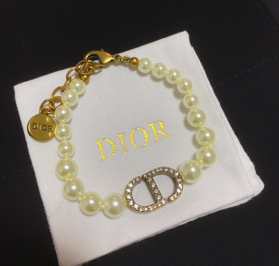 Classic CD Pearl Rhinestone Bracelet