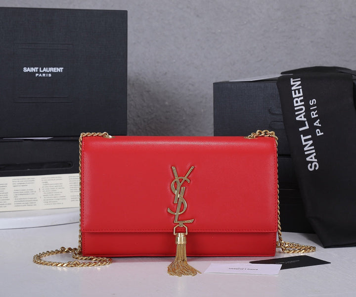 Luxury tassel cow leather bag