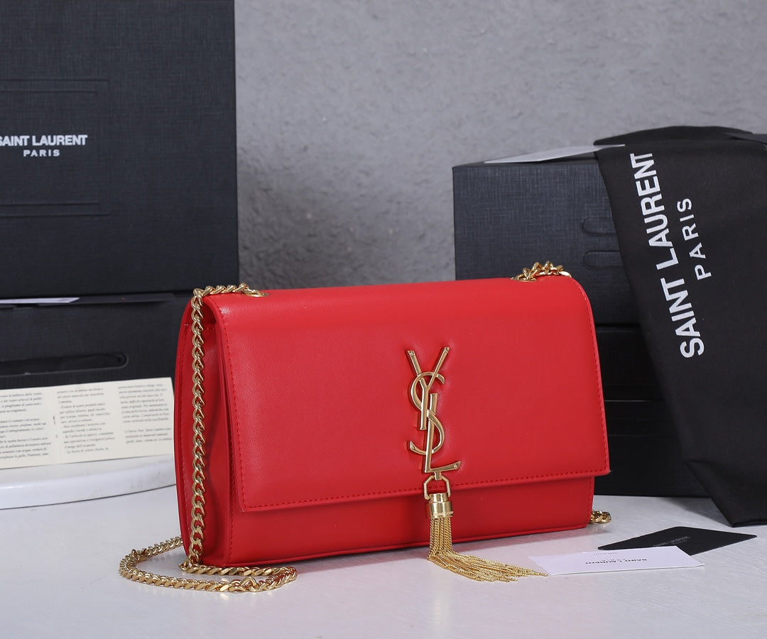 Luxury tassel cow leather bag