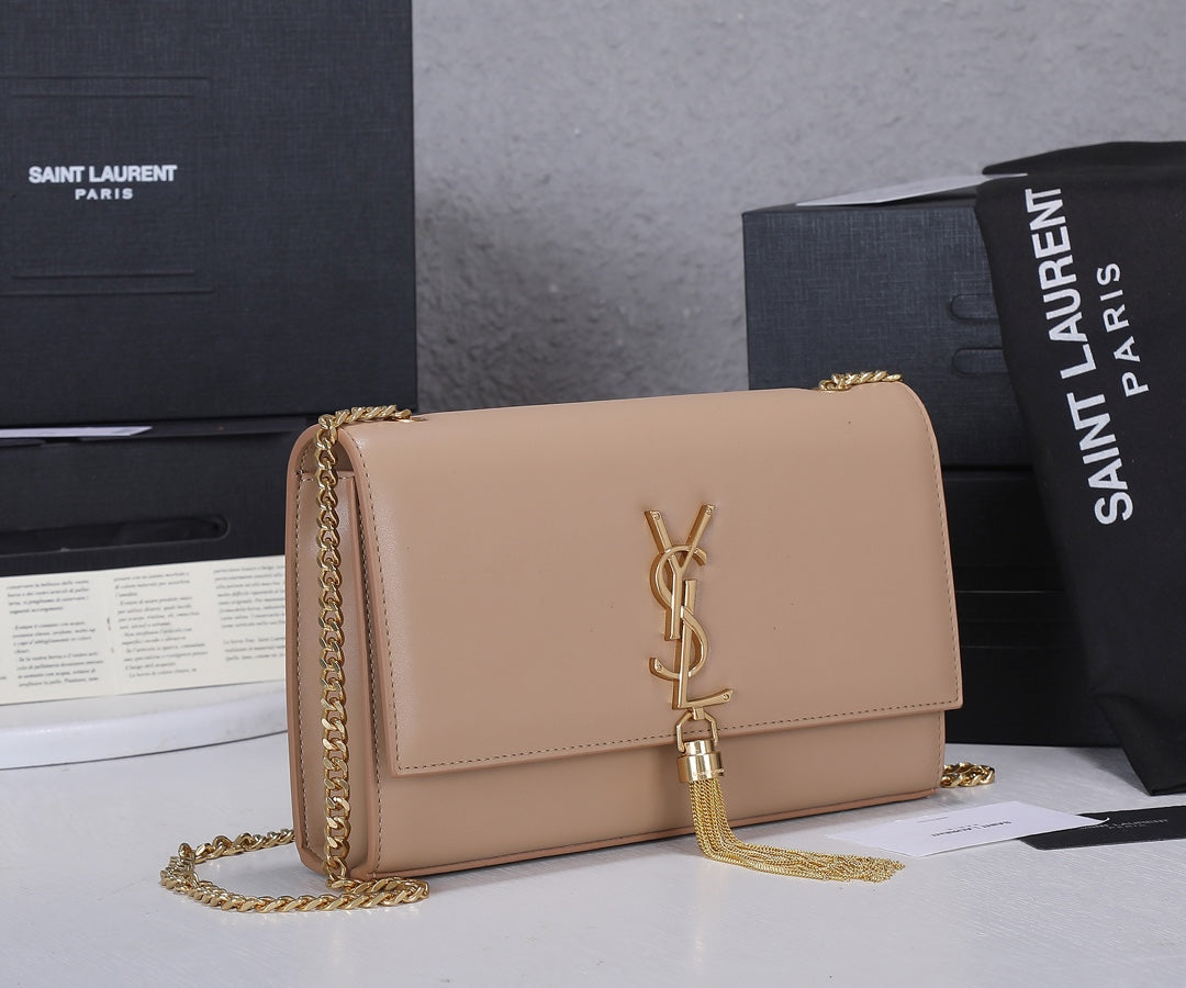 Luxury tassel cow leather bag