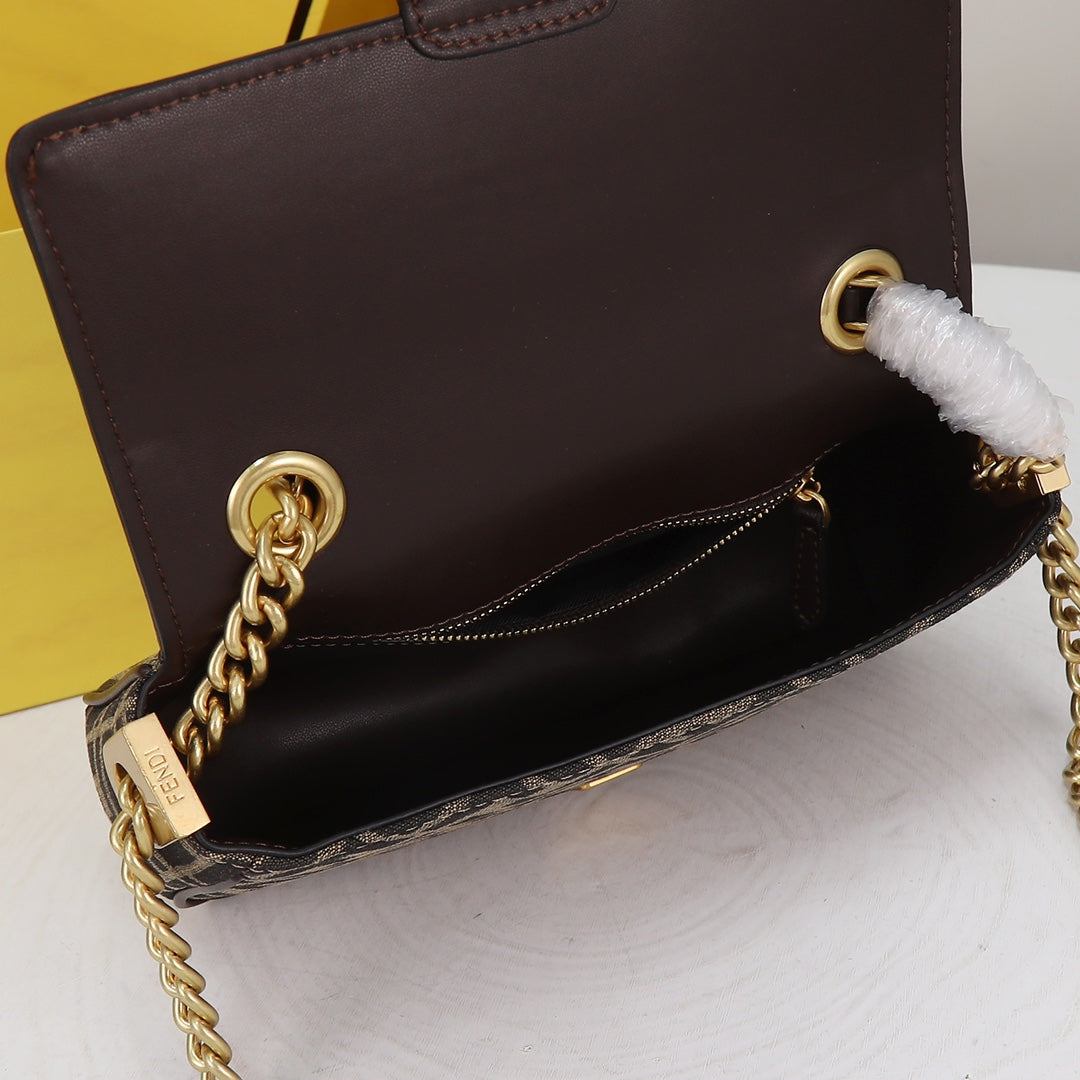 Seasonal New-Brown Cowhide Fabric Handbag