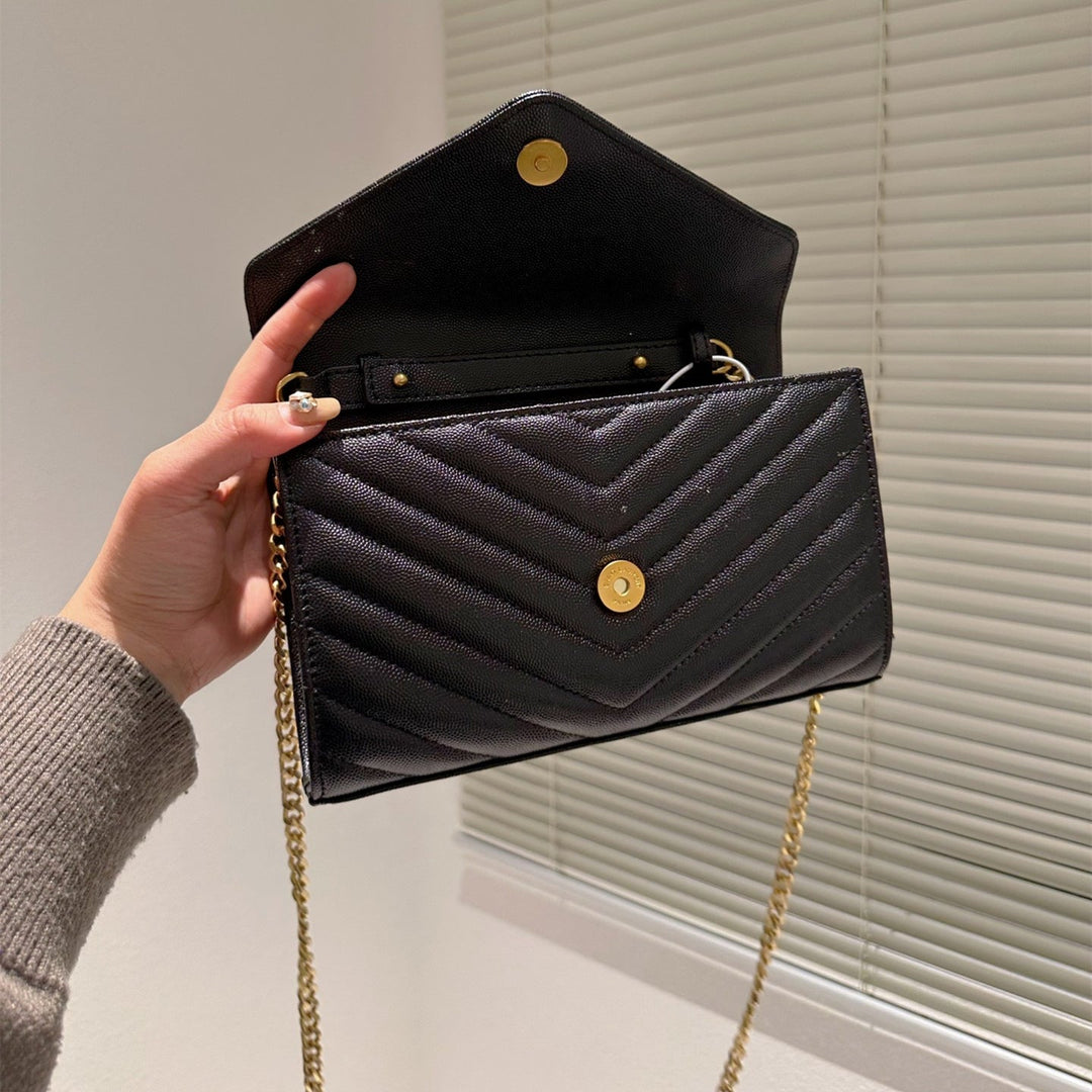 Classic Ringer Caviar Leather Bag