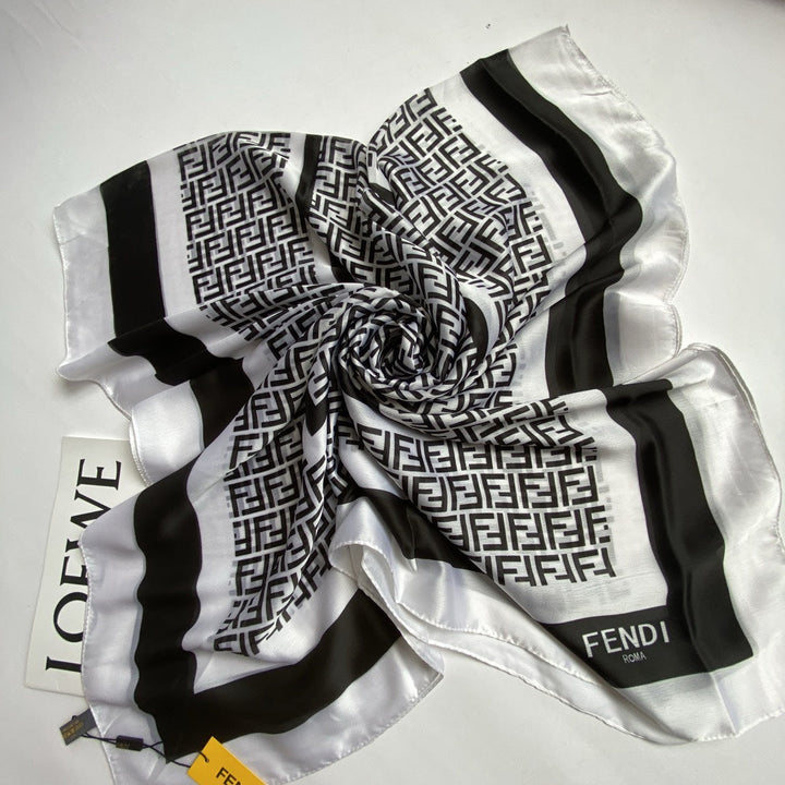 Fashion FF square element printed silk scarf