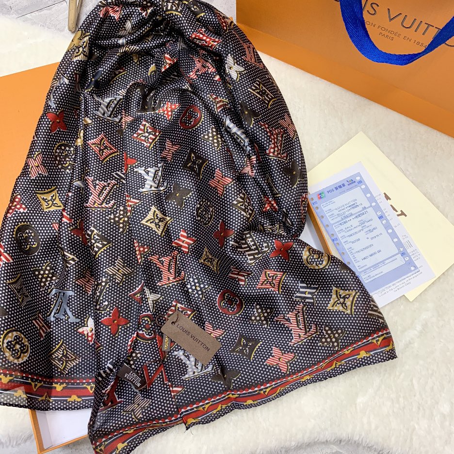 New Letter Printed Long Silk Scarf