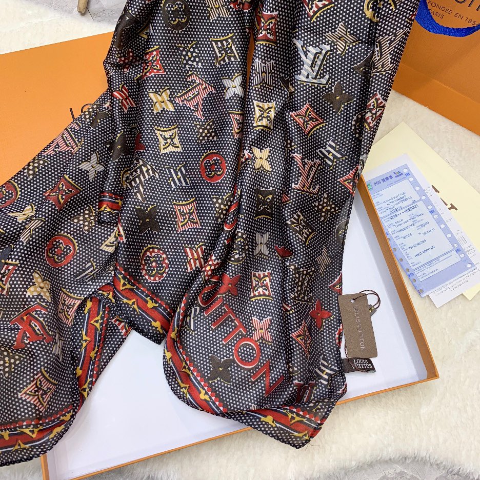 New Letter Printed Long Silk Scarf