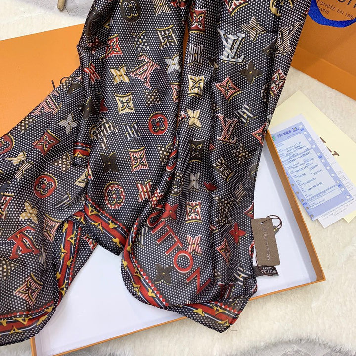 New Letter Printed Long Silk Scarf