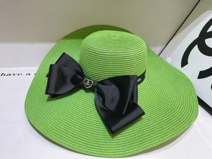 13 color bow knot big brim hat