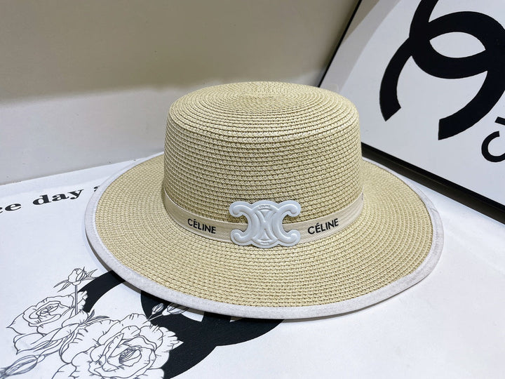 4-color white exclusive logo flat top hat