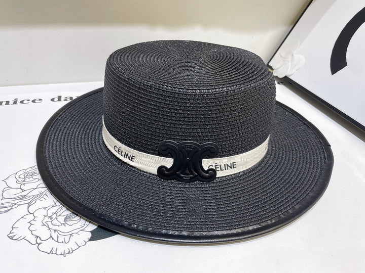 4-color black exclusive logo flat top hat