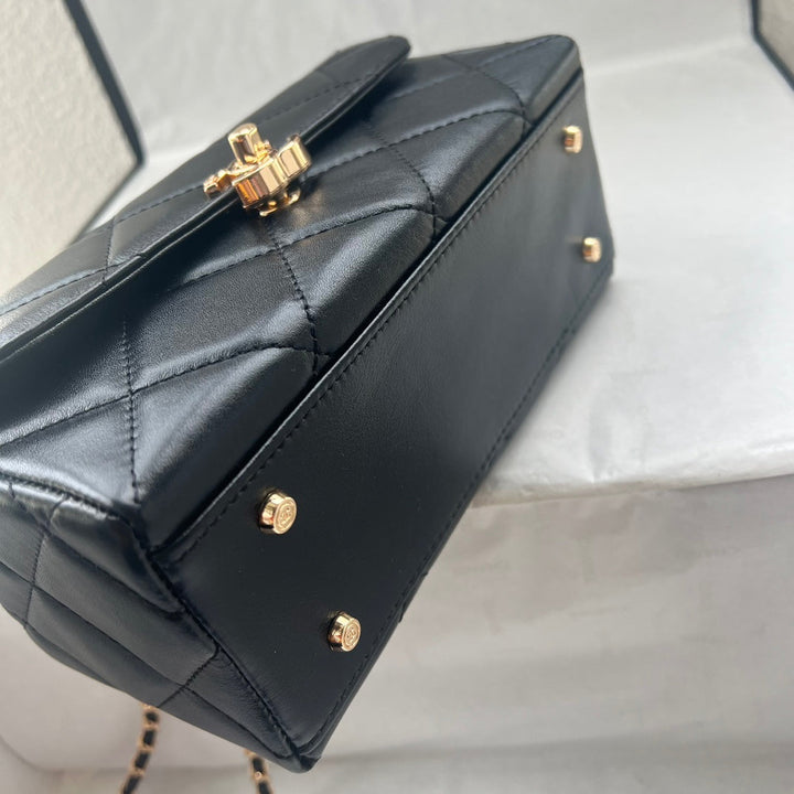 Black Luxury Cowhide Handbag-M1191