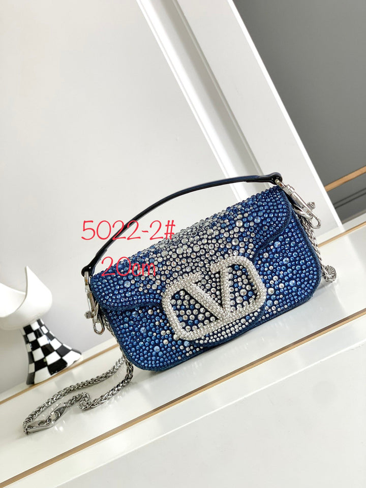 Small Denim Crystal Handbag