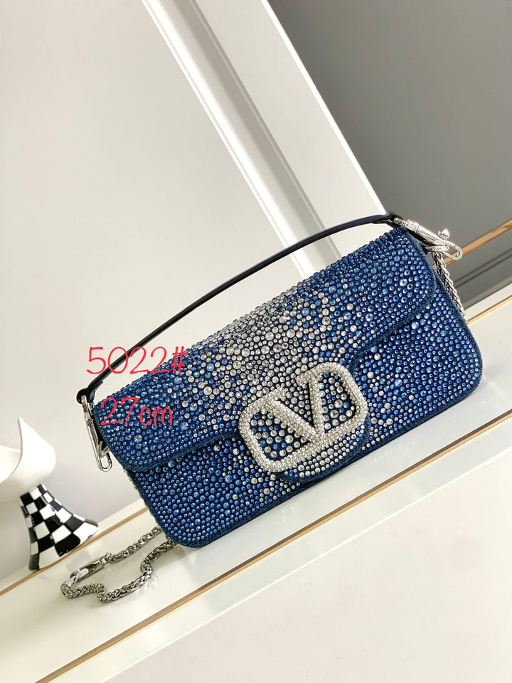 Medium Denim Crystal Handbag