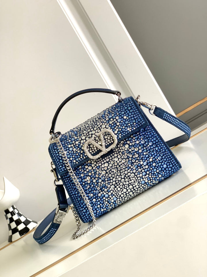 Denim Crystal Handbag M9856