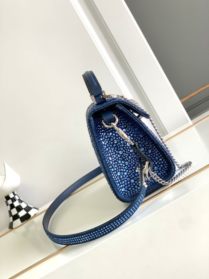 Denim Crystal Handbag M9856