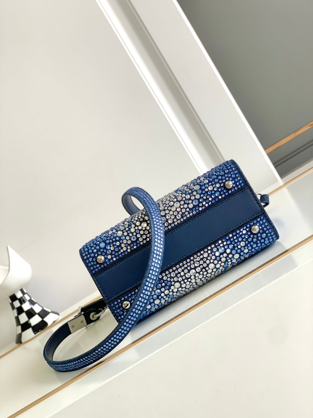 Denim Crystal Handbag M9856