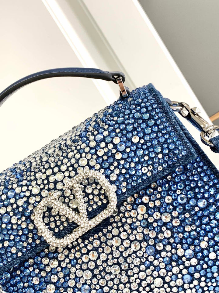 Denim Crystal Handbag M9856