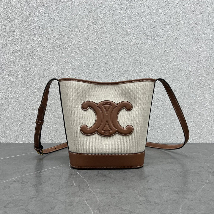 Brown Cowhide Bucket Bag M1199