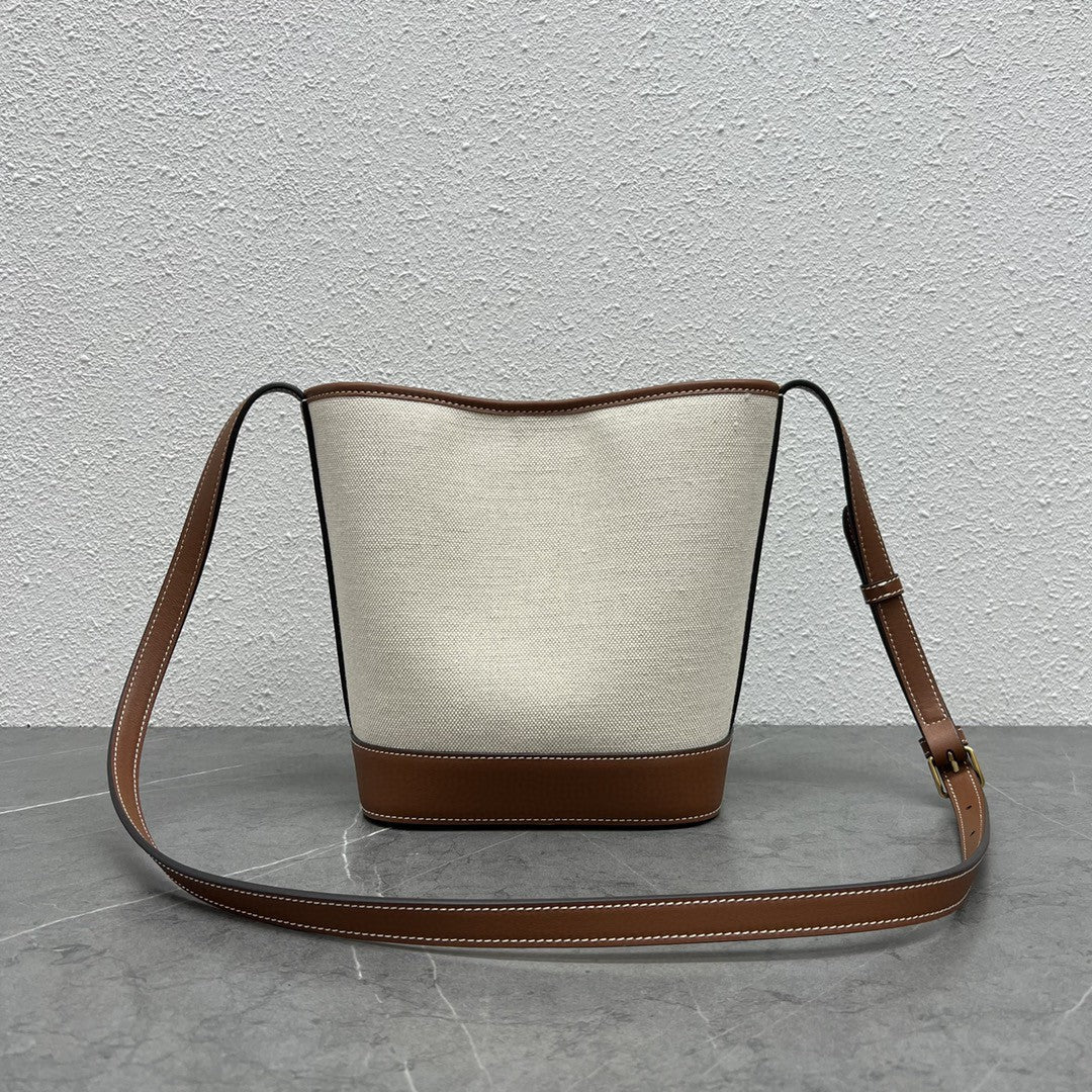 Brown Cowhide Bucket Bag M1199