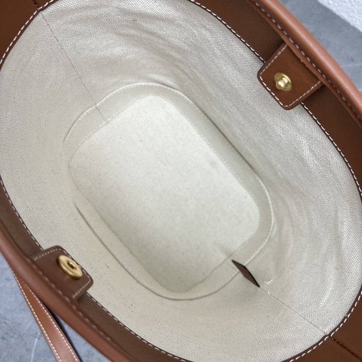 Brown Cowhide Bucket Bag M1199