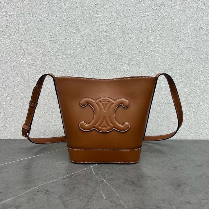 Brown Cowhide Bucket Bag M198243