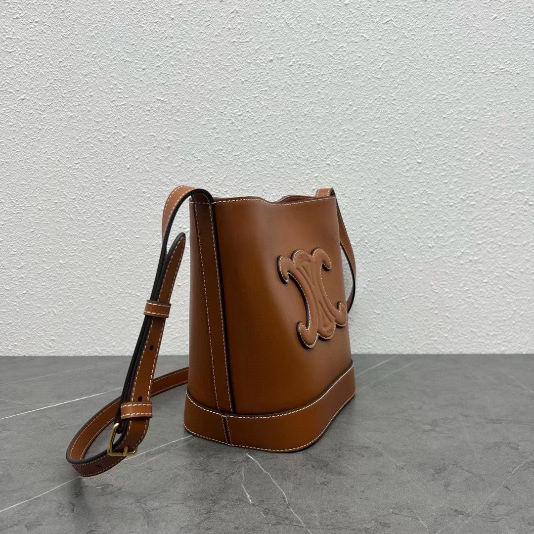 Brown Cowhide Bucket Bag M198243