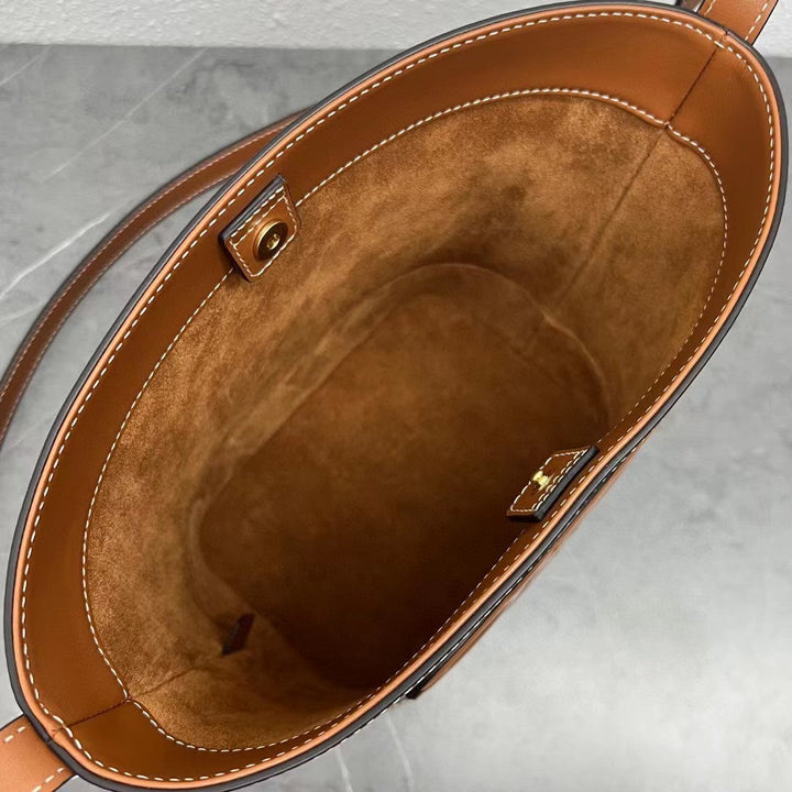 Brown Cowhide Bucket Bag M198243