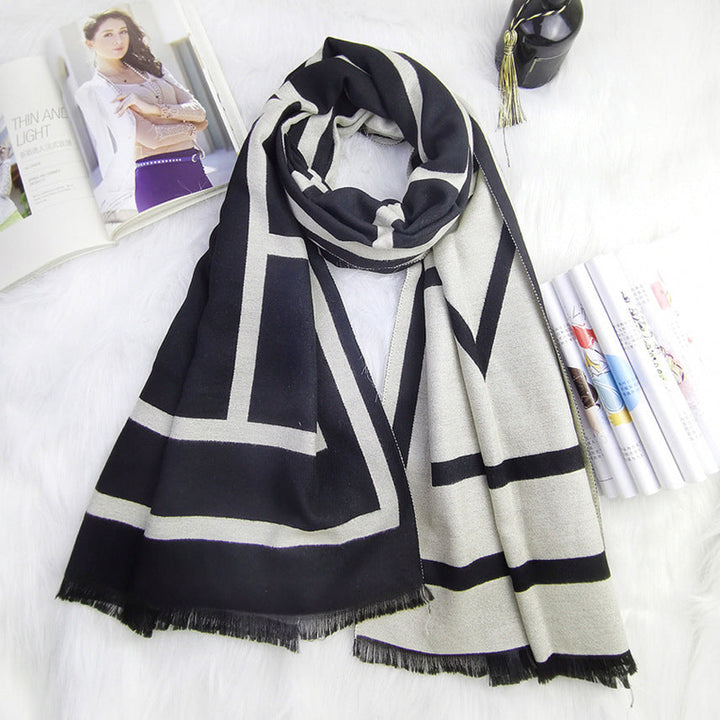 Winter cashmere FF letter scarf