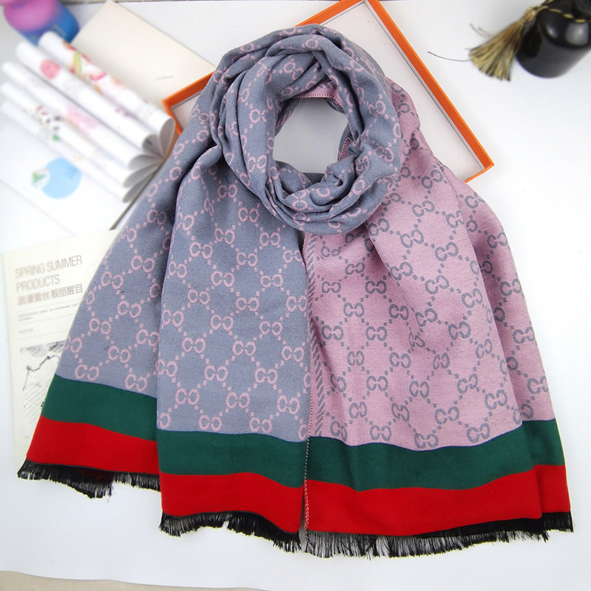 Winter cashmere FF letter scarf