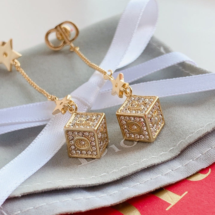 Luxury Letter Rhinestone Earrings