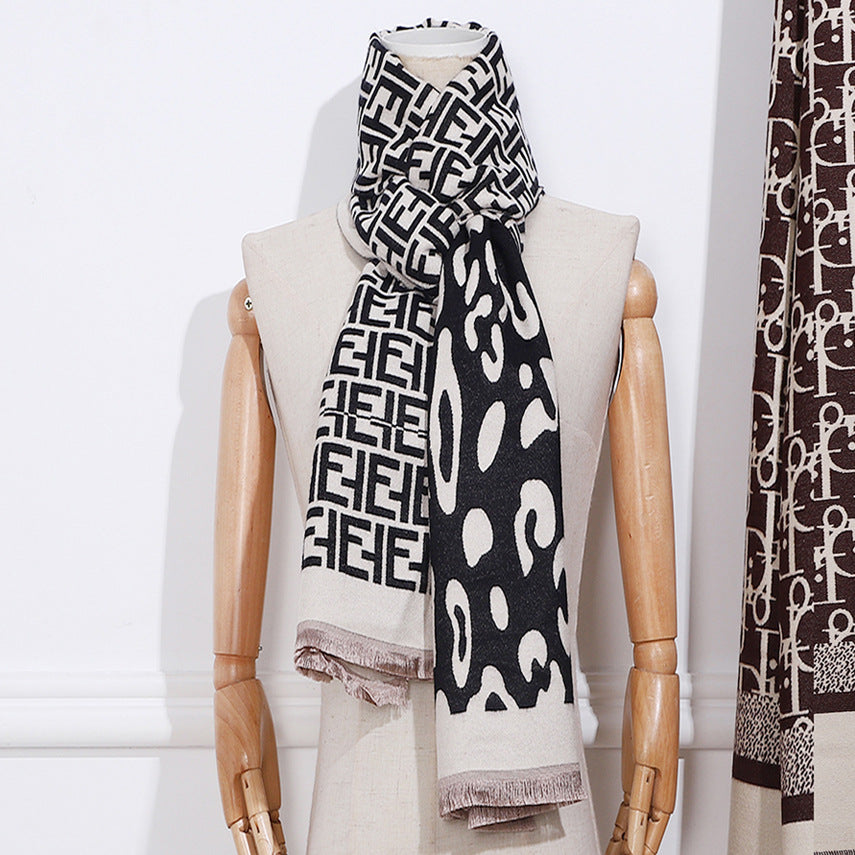 Winter cashmere FF letter scarf