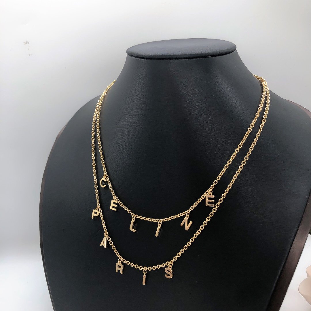 Fashion Letter Double Chain Necklace