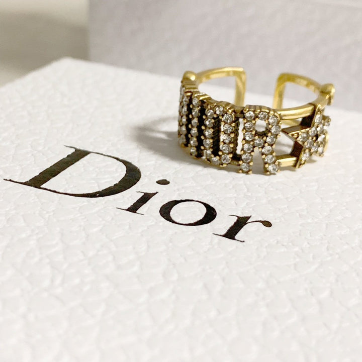 Letter Star Diamond Open Ring