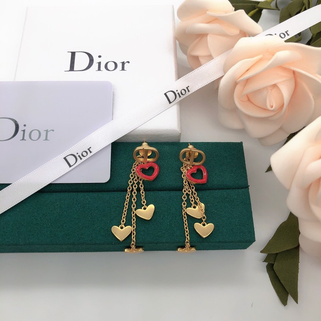 Fashion love long gold earrings