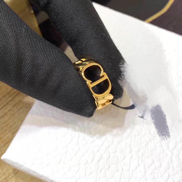 Hollow Letter Open Ring