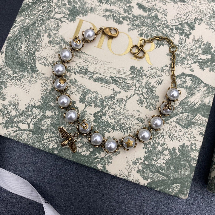 Retro Pearl Bee Bracelet