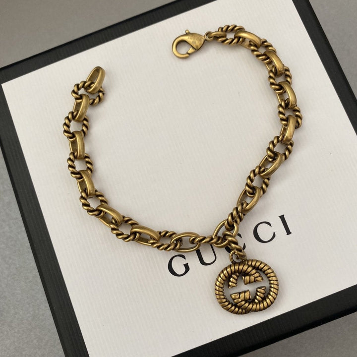 Vintage Double G Pendant Bracelet