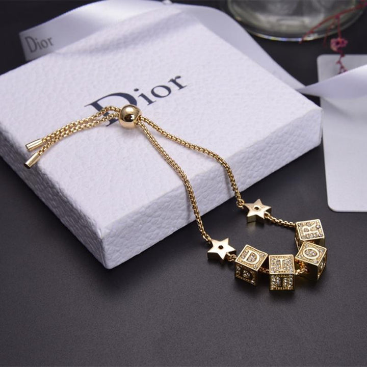 Luxury Letter Rhinestone Star Bracelet