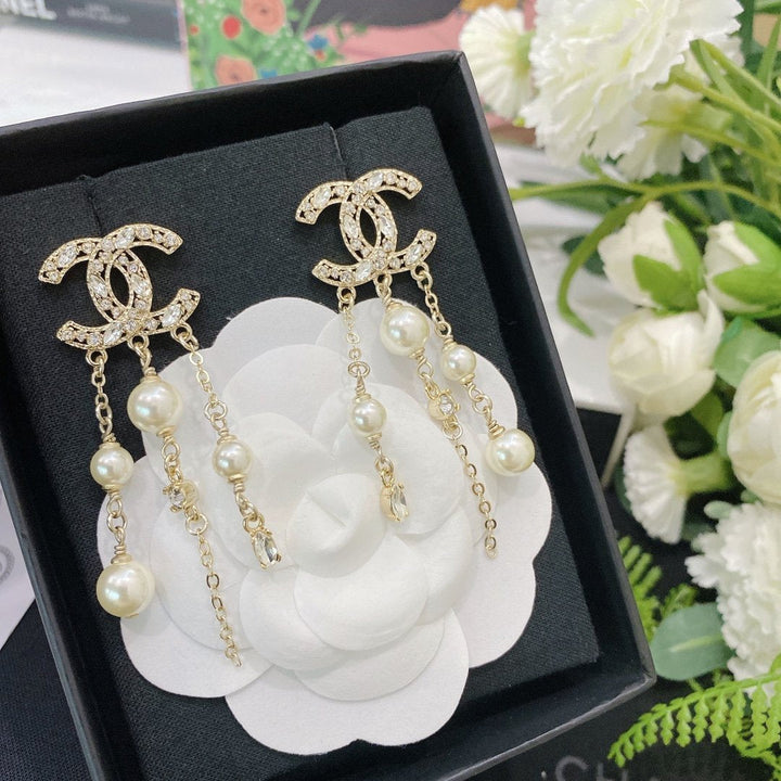 Luxury Rhinestone Tassel Earrings