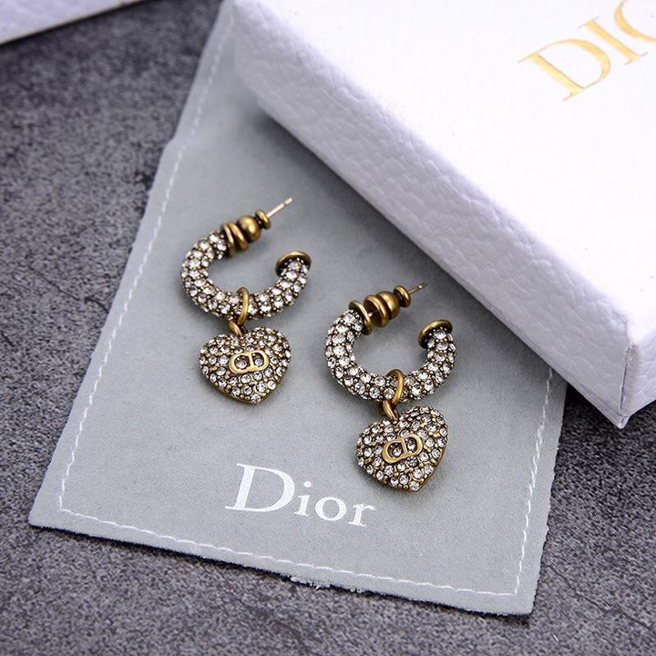 Elegant Rhinestone Heart-shaped Stud Earrings