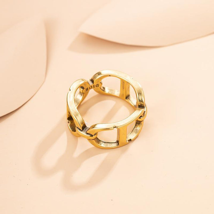 Retro CD Letter Ring