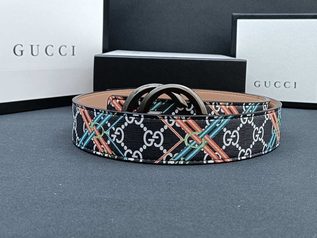 3 Colors luxury double G stripe calico belt