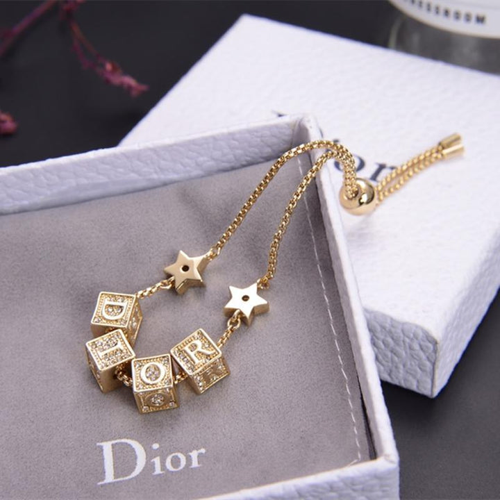 Luxury Letter Rhinestone Star Bracelet