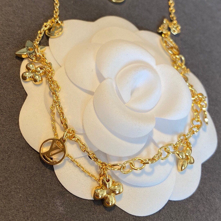 Fashion Flower Letter Necklace